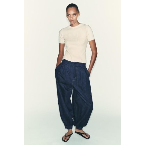 ZaraShort Sleeve 蝴蝶结针织短袖