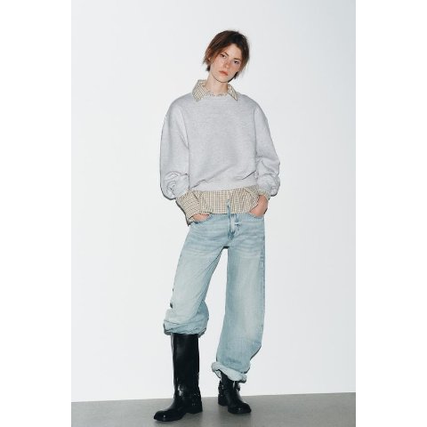 Zara小编亲测好穿BIKER 皮靴 黑色