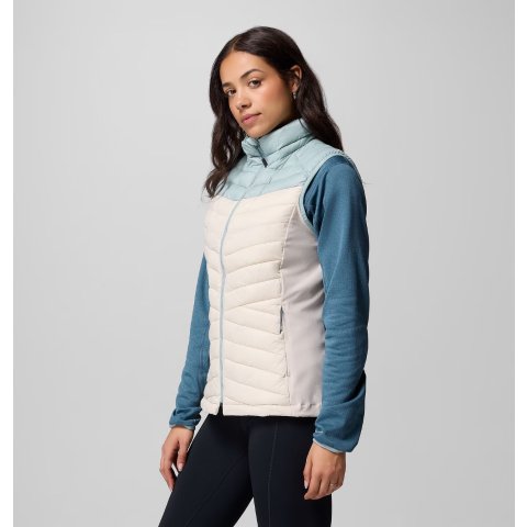 Columbia蓝白排骨马甲 保暖又温柔Powder Pass 女士保暖马甲