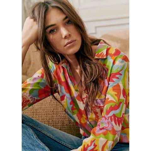 Sezane这件度假穿超出片！！Tomboy 五彩斑斓衬衫