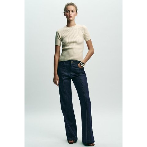 短袖针织衫 蝴蝶结背部