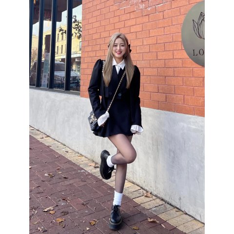 1461 QUAD 翻毛皮厚底皮鞋 黑色