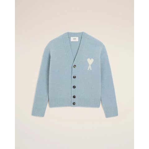 蓝色羊驼毛开衫