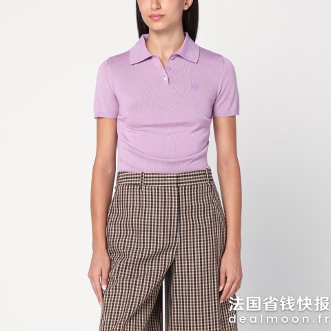 Loewe羊绒丝质Polo衫