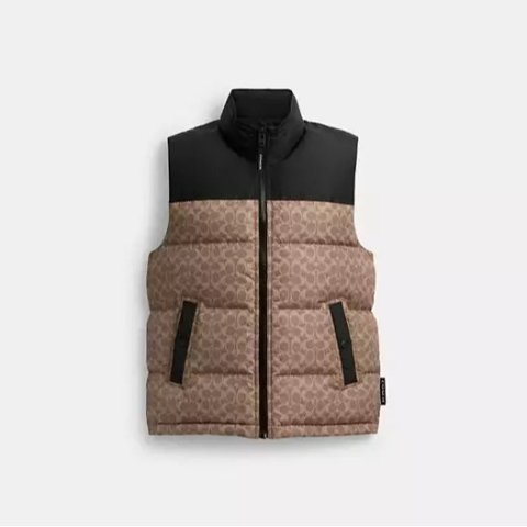 CoachSignature Down Vest in Recycled Polyester