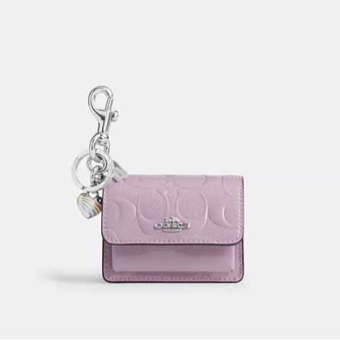 CoachKlare Signature Leather Heart Bag Charm
