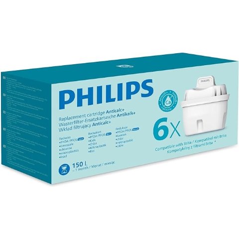 Philips平均€4.01/个；兼容Brita水壶SOFTENING+ 原装滤芯 6个