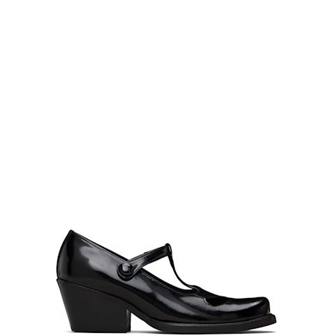 OPEN YYBlack Western Cutout Mary Jane Heels