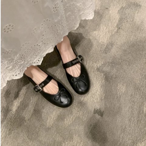 Bow芭蕾平底鞋 黑色