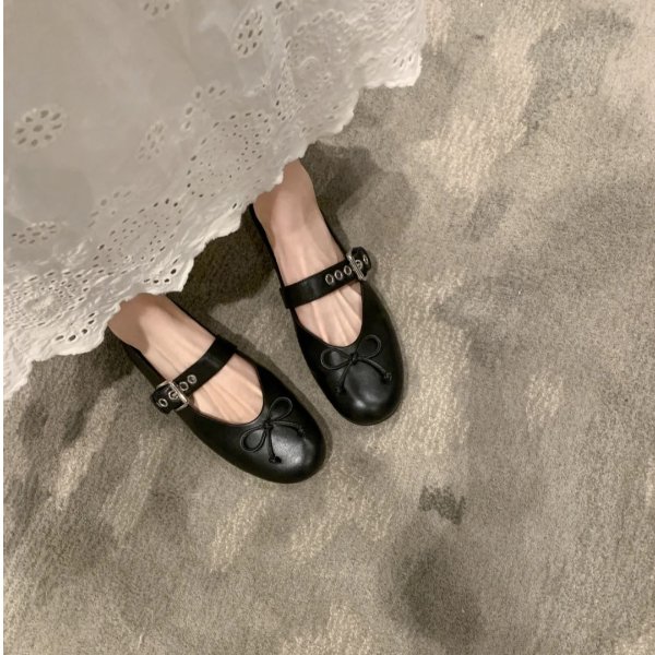 Bow芭蕾平底鞋 黑色