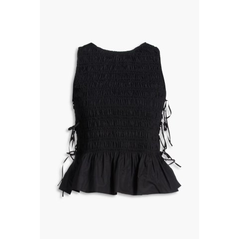 Shirred 棉质泡泡袖上衣