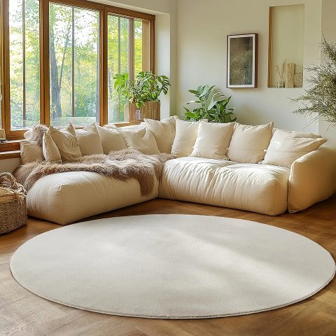 SIMPEX Kurzflor圆地毯160cm米色