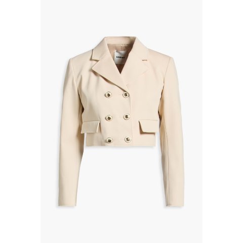 棉质短款双排扣西装外套