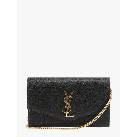 Saint Laurent Cassandre 金属标志皮革斜挎包