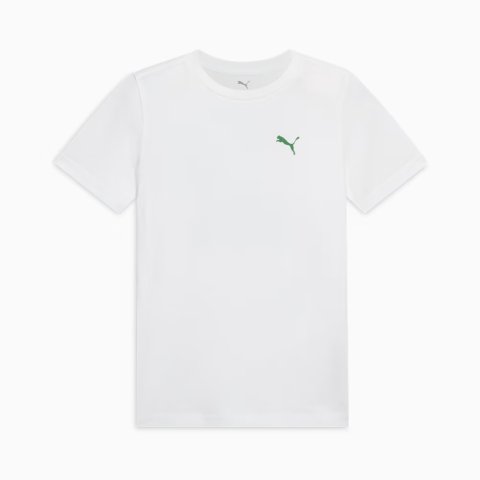 Puma绿色logo+海滩印花Paradise 大童图案T恤