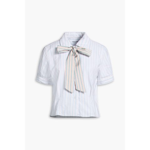 Pussy-bow 条纹棉质衬衫