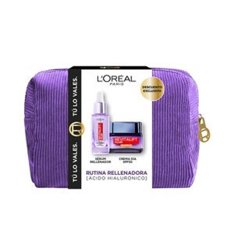 L oréal Paris玻尿酸精华液 + SPF50 日霜 + 洗漱包