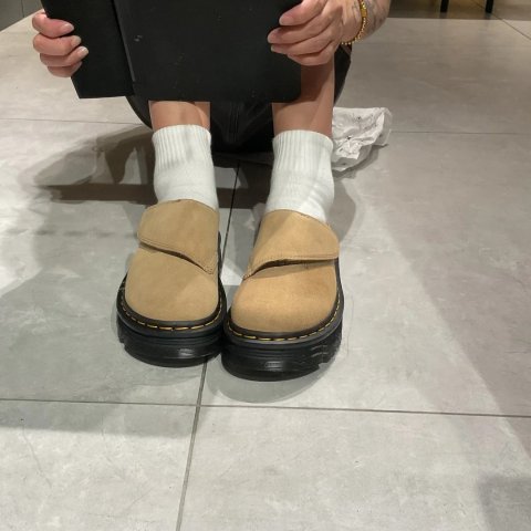 皮革穆勒鞋 米色