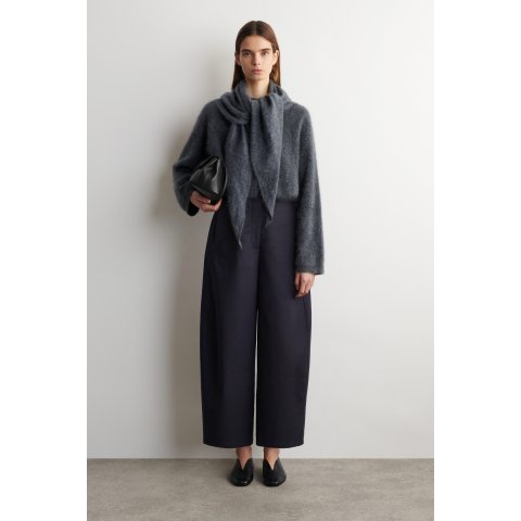 棉质桶型九分裤