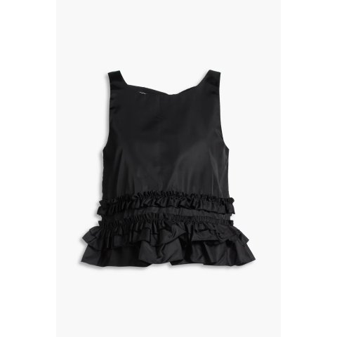 荷叶边塔夫绸短上衣