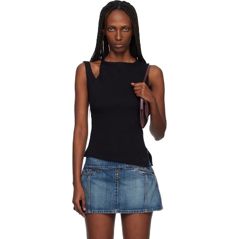 Black Oblique 90 s 罗纹背心