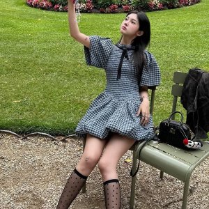 Ganni格纹连衣裙