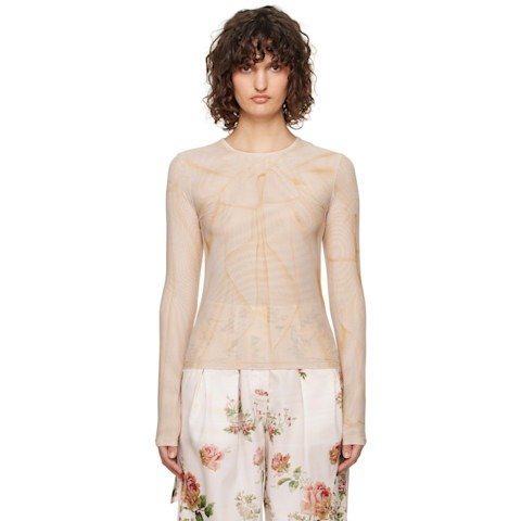 Brown Ribbon 网纱长袖T恤