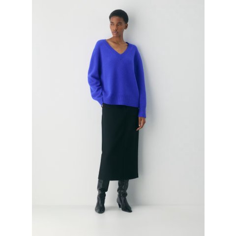 羊绒V领宽松毛衣