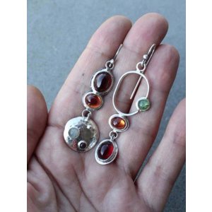 Retro 几何手工耳环 彩色