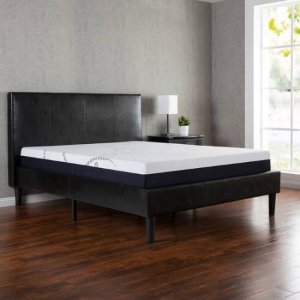 Zinus 仿皮表面平台式床 带床头和木质床板