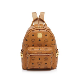 MCM Stark Side Stud Medium Coated Canvas Backpack