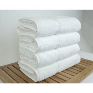 Luxury Hotel & Spa 100%土耳其棉浴巾4件套，白色