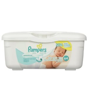 Pampers Baby Wipes Tub, Sensitive - 64 Wipes/Tub