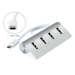 Cateck USB-C to 4-Port Aluminum USB Hub for USB Type-C Devices