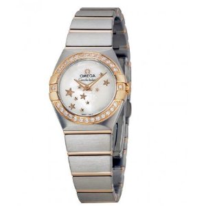 OMEGA Constellation Mother of Pearl Steel and Rose Gold Diamond Ladies Watch 12325246005002