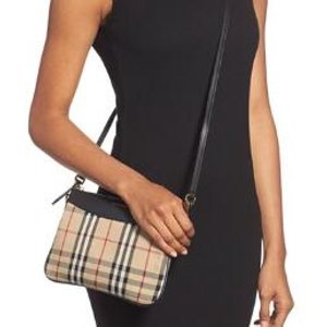 BURBERRY Horseferry Check Leather Clutch