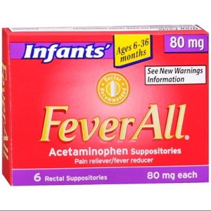 FeverAll 婴儿泰诺栓剂，80mg，6支装