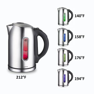 Ovente KS88S 1.7 Liter BPA Free Temperature Control Stainless Steel Cordless Electric Kettle with Keep Warm Function, Brushed