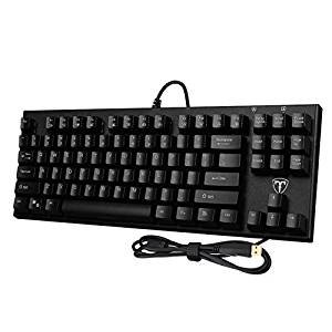 TOMOKO 87 Key Mechanical Keyboard, Water-Resistant Mechanical Gaming Keyboard with Blue Switch