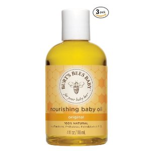 Burt's Bees Baby Bee 100% Natural Nourishing Baby Oil, 4 Fluid Ounce Bottles (Pack of 3)
