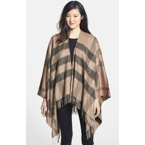 Burberry Check Print Wool & Cashmere Scarf