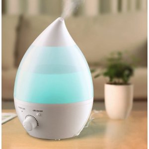 VicTsing 1.3 Litres Cool Mist Ultrasonic Humidifier Teardrop Shape Air Purifier for Home Room Bedroom Office
