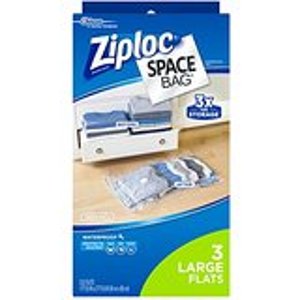 Ziploc Space Bag, Variety Pack, 6 Count (Flat Bag: 2 Medium, 2 Large,1 XL; 1 Space Cube)