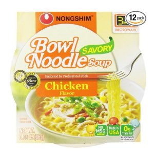 Nongshim Bowl Noodle Soup, Chicken, 3.03 Ounce (Pack of 12)