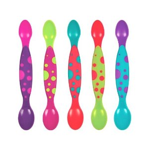The First Years Two Scoop Infant Spoons, 5 Pack Purple