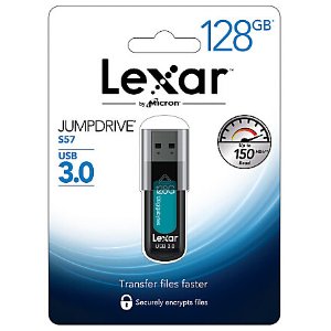 Lexar JumpDrive S57 USB 3.0 Flash Drive, 128GB