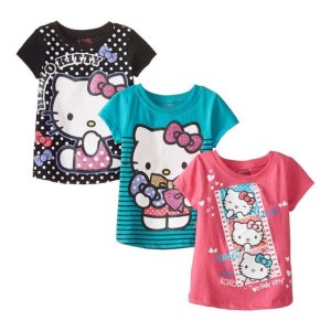 Hello Kitty 女孩短袖T恤三件套