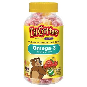 2瓶 L'il Critters™ Omega 3 DHA 儿童鱼油软糖，120粒装