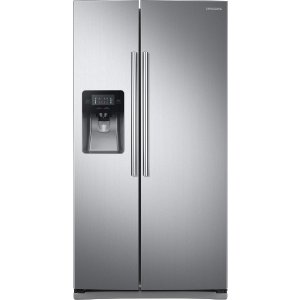 Samsung - 24.5 Cu. Ft. Side-by-Side Refrigerator with Thru-the-Door Ice and Water - Stainless Steel