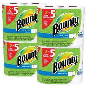 Bounty Select-a-Size Paper Towels, White, Huge Roll, 8 Count